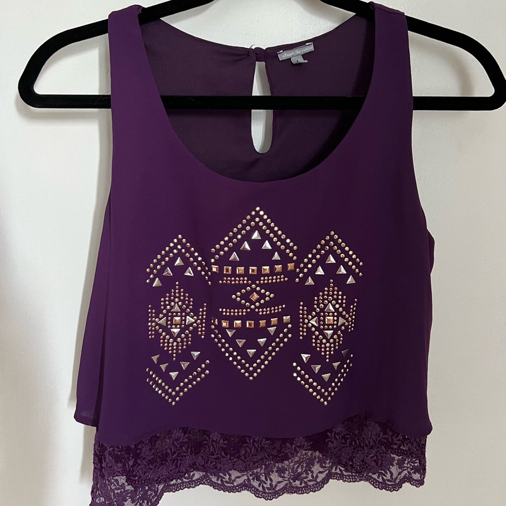 Flowy/ Pretty Purple crop top/ blouse